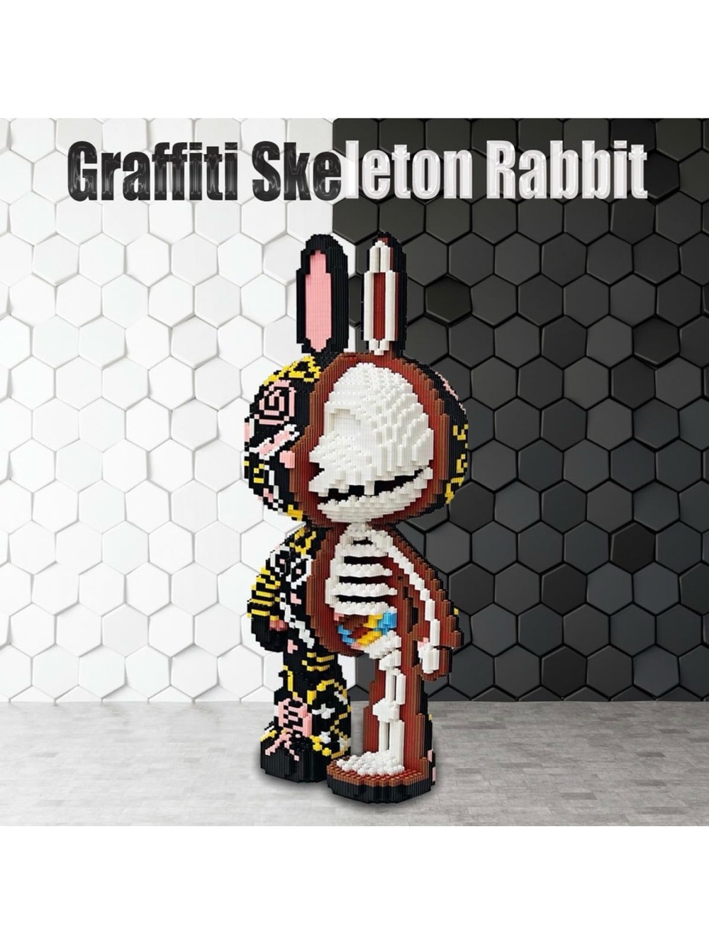 Animal Graffiti Skeleton Rabbit Micro Building Blocks Set(8000Pcs High Series’s)